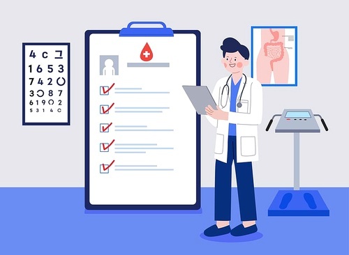 Health Checkup Checklist Vector Illustration