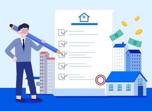 Real Estate Transaction Checklist Vector Illustration