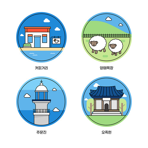 Gangneung Stamp Travel Label Vector Illustration