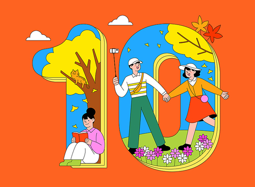 Number Event_October Anniversary Vector Illustration