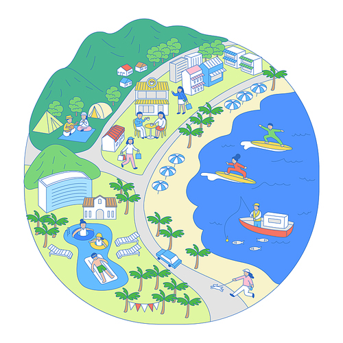 Village_resort vector illustration