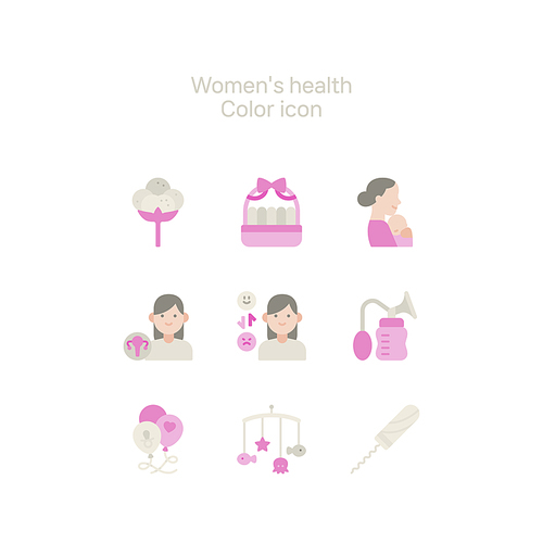 Women's Health_Women's Goods and Health Vector Icons