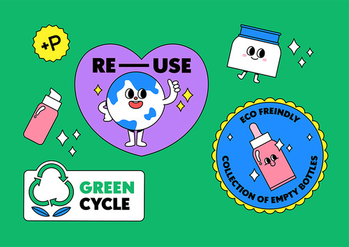 Eco-friendly sapper campaign sticker set