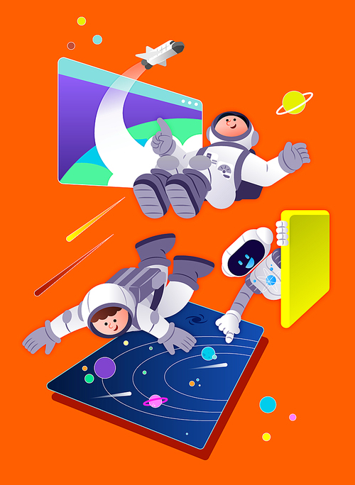 ChatGPT_space experience virtual reality vector illustration