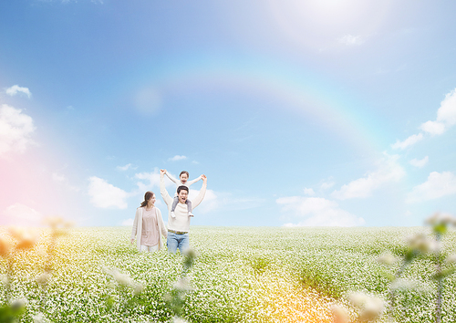 Dream and Hope Vision_Family graphic composite edited image spending happy time in a flower field