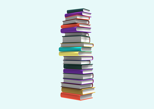 Book_Stacked books 3D graphic object image