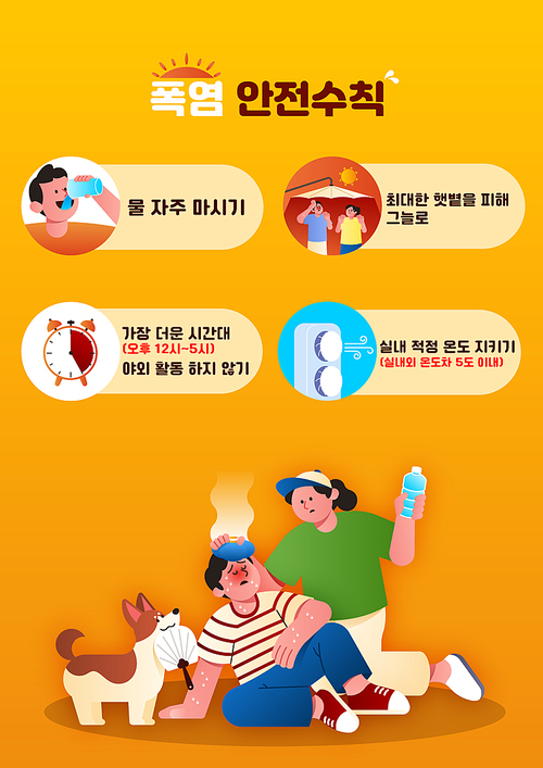 People sitting in the heat and safety rules