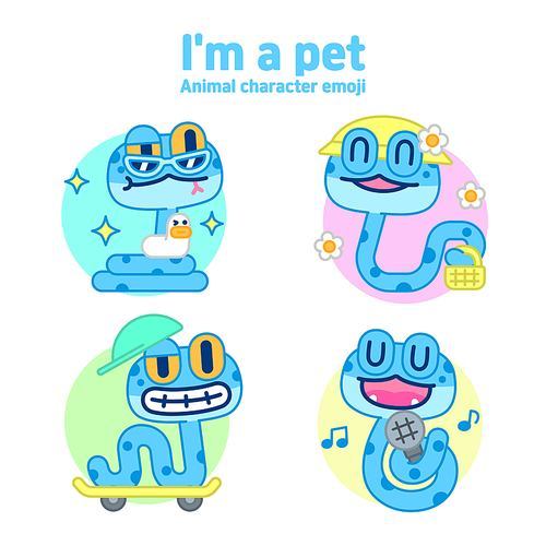 Year of the Blue Snake Snake Character Emoticon Illustration