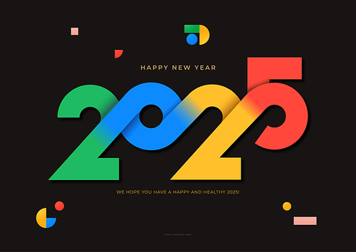 geometric 2025 new year illustration