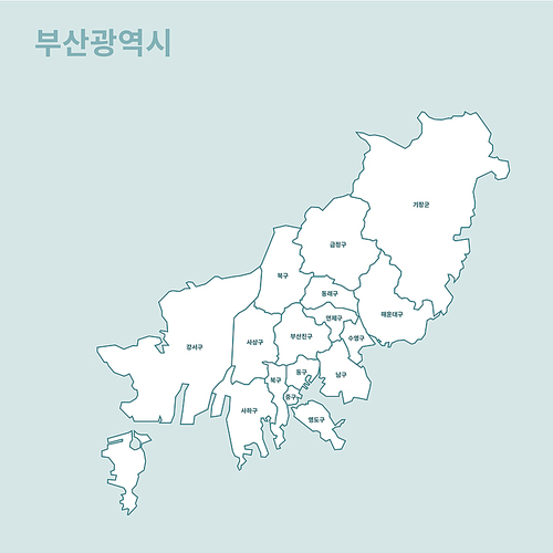 Busan Metropolitan City, Korea map illustration