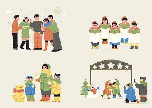 Various event illustrations at the end of the year, such as Christmas Christmas Christmas