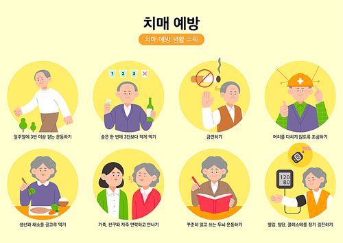 Dementia Prevention Living Correction Illustration