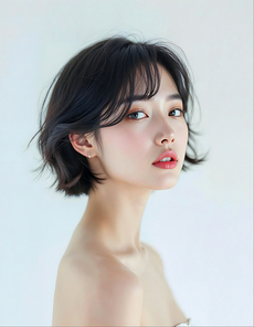 A young woman in her 20s with clean and beautiful skin