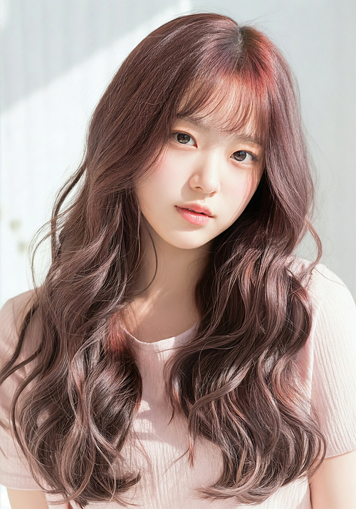 Women's hairstyle long hair