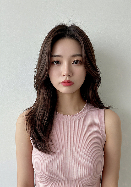 Women's hairstyle long hair