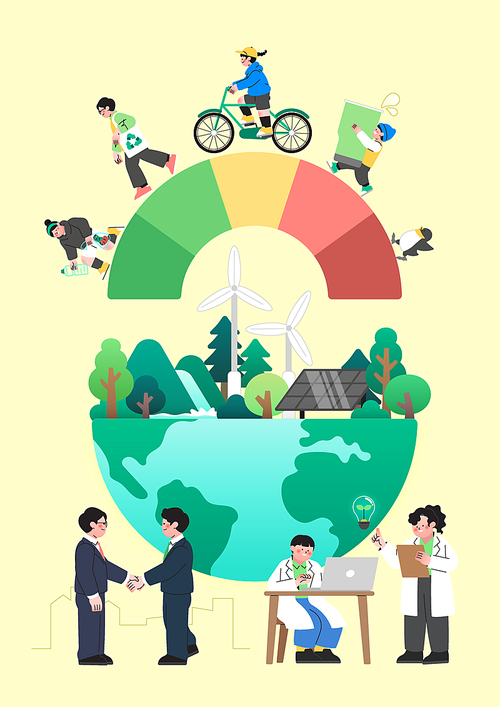 The appearance of people trying to use eco -friendly energy