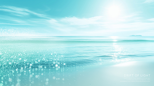 Calm waves that reflect tranquil light and tranquil sea scenery under the bright sun