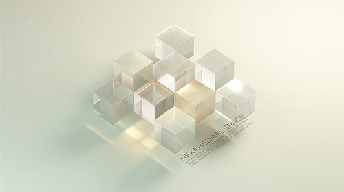 Large glass cube structure on the sea