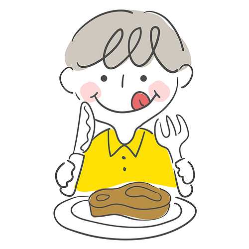 Simple illustration: A child who eats