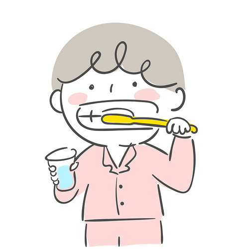 child brushing teeth