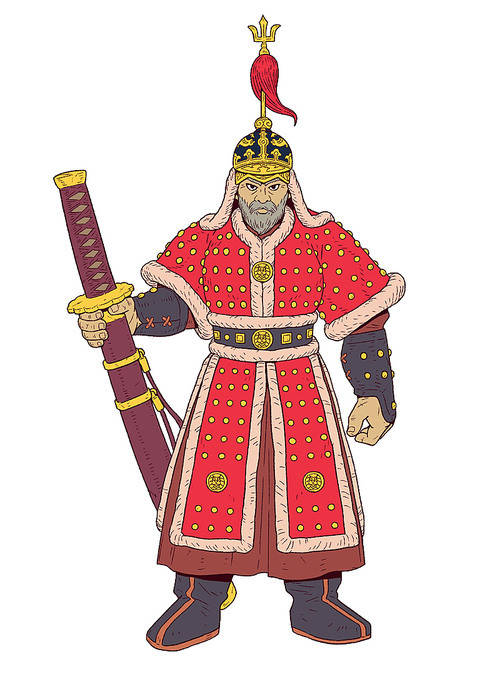 Chungmugong Admiral Yi Sun-sin. Vector illustration.