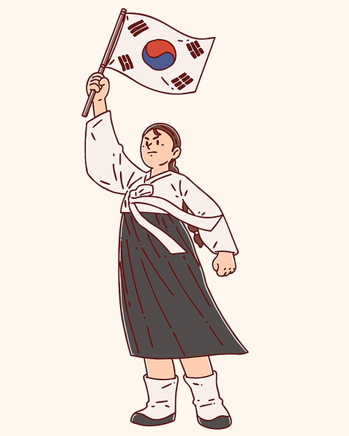 independence activist girl. Vector illustration.