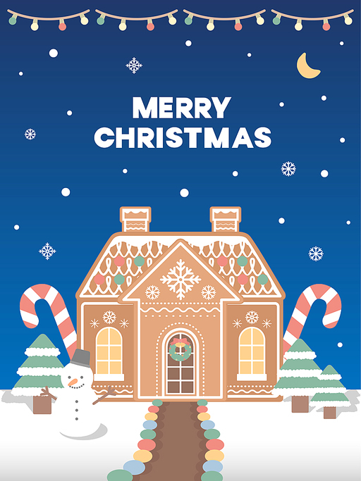 Christmas season gingerbread house illustration background image