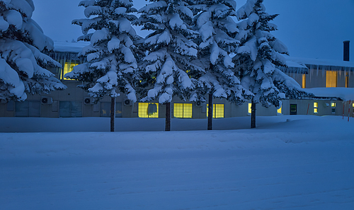 Beautiful winter night view of Hokkaido Japan